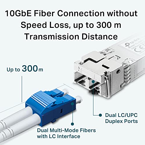 TP-Link TL-SM5110-SR - SFP+ transceiver module - 10 GigE - 10GBase-SR - LC/UPC multi-mode - up to 300 m - 850 nm - for JetStream TL-SG3428X