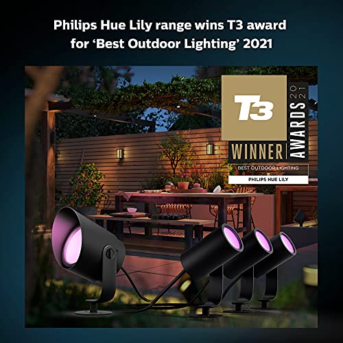 Philips Hue White and Color Ambiance Lily XL - Spot light - LED - 15 W (equivalent 80 W) - 16 million colours - 2000-6500 K - black