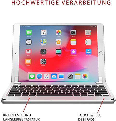 Brydge 10.5 Inches QWERTY Italian Bluetooth Wireless Keyboard for Apple iPad Air 3rd Gen iPad Pro Lightweight Aluminum Body Backlit Keys Silver