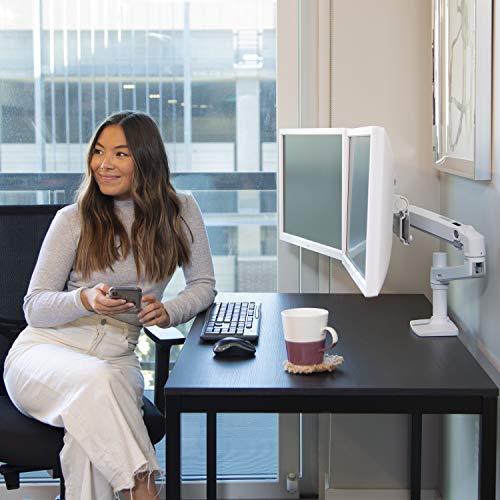 Ergotron LX Desk Dual Direct Arm - Mounting kit (articulating arm, desk clamp mount, 2 pivots, mounting hardware, hinge, extension part) for 2 LCD displays - white - screen size: up to 32" - desktop