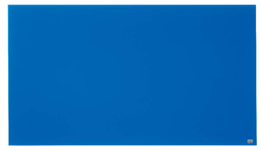 Best Value Nobo Glass Whiteboard, Magnetic, 1260 x 711 mm, Includes Marker, Magnets and Fitting Kit, Blue, 1905189