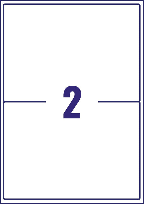 Best Value Avery Self Adhesive Parcel Shipping Labels, Inkjet Printers, 2 Labels Per A4 Sheet, 200 labels, QuickDRY (J8168)