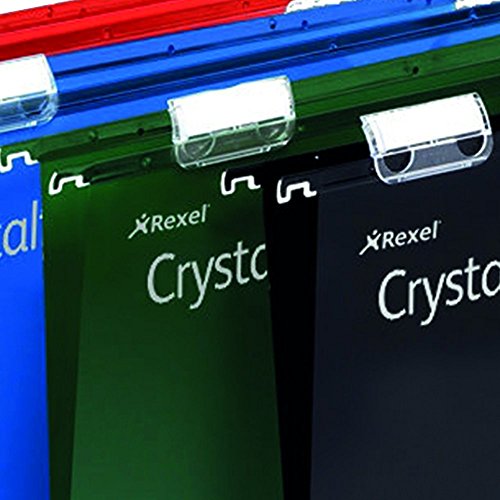 Rexel 3000112 Crystalfile Extra Foolscap Suspension File, 500 sheet Capacity, 50 mm Squared Base Polypropylene, Pack of 25, Green