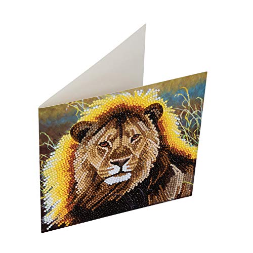 Crystal Art Resting Lion 18 x 18cm Card CCK-A13