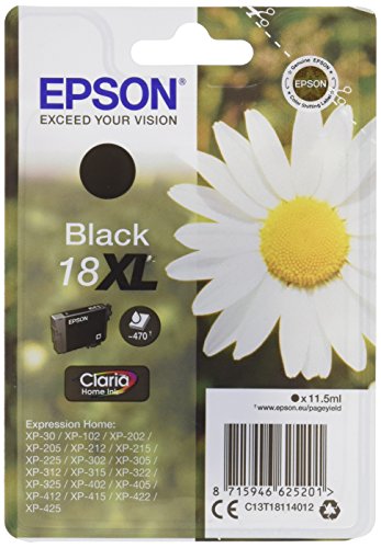 Best Value Epson XP 30/202/302/405 11.5 ml Ink Cartridge X-Large High Capacity, Black, Genuine, Amazon Dash Replenishment Ready