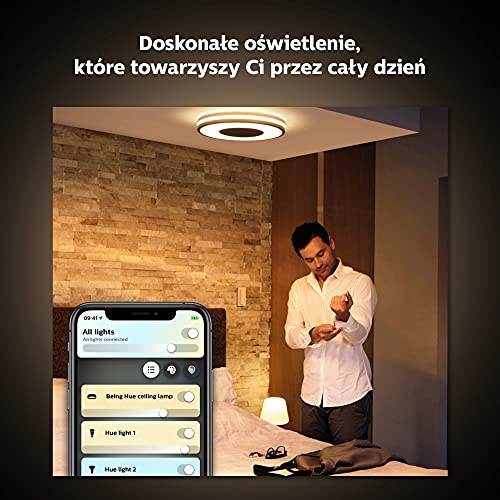 Philips Hue White ambiance Being - Ceiling lamp - LED - 22.5 W (equivalent 204 W) - class F - warm to cool white light - 2200-6500 K - black