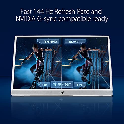 ASUS ROG Strix XG16AHPE-W - LED monitor - 15.6" - portable - 1920 x 1080 Full HD (1080p) @ 144 Hz - IPS - 300 cd/m - 800:1 - Micro HDMI, USB-C - speakers