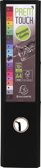 Best Value Exacompta Prem'Touch PP Lever Arch File, A4 Maxi, 80 mm Spine - Black