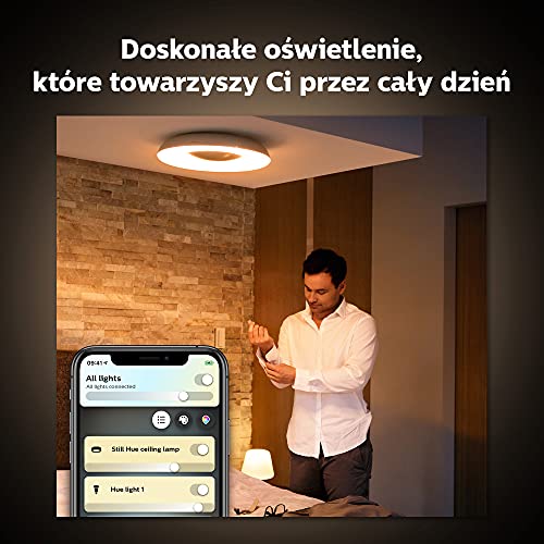 Philips Hue White ambiance Still - Ceiling lamp - LED - 22.5 W (equivalent 204 W) - class F - warm to cool white light - 2200-6500 K - round - white