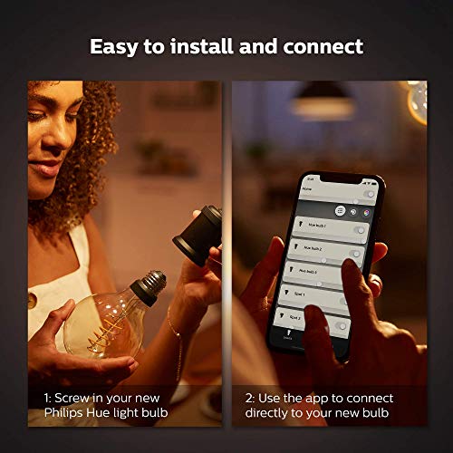 Philips Hue - LED filament light bulb - shape: G125 - B22 - 7 W (equivalent 40 W) - class A+ - soft white light - 2100 K - transparent