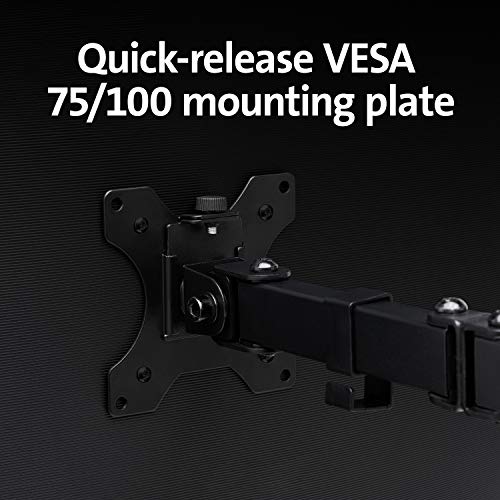 Kensington SmartFit Ergo Single Extended Monitor Arm - Mounting kit - for Monitor (adjustable arm) - black - screen size: up to 34" - desktop, C-clamp, grommet, desk-mountable