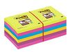 Best Value Post - it 65412SSU Notes 76mm x 76mm Super Sticky Note Pad, Turquoise, Green, Yellow, Fuchsia, Grape (12 pads, 90 sheets per pad)