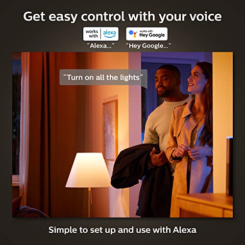 Philips Hue White - LED filament light bulb - shape: candle - clear finish - E14 - 4.5 W (equivalent 28 W) - class G - soft warm white light - 2100 K