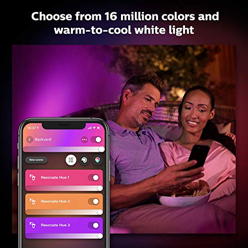 Philips Hue White and Color Ambiance Resonate - Wall lamp - LED x 2 - 8 W (equivalent 49 W) - 2000-6500 K - stainless steel