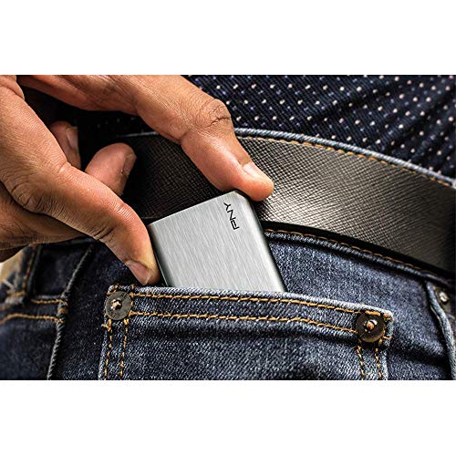 PNY ELITE - Solid state drive - 480 GB - external (portable) - USB 3.1 Gen 1 - brushed silver