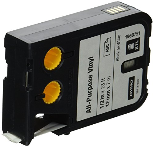 DYMO XTL All-Purpose - Vinyl - permanent adhesive - black on white - Roll (1.2 cm x 7 m) 1 roll(s) tape