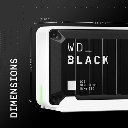 SanDisk WD_BLACK D30 for Xbox WDBAMF0020BBW - SSD - 2 TB - external (portable) - USB 3.0 (USB-C connector) - black