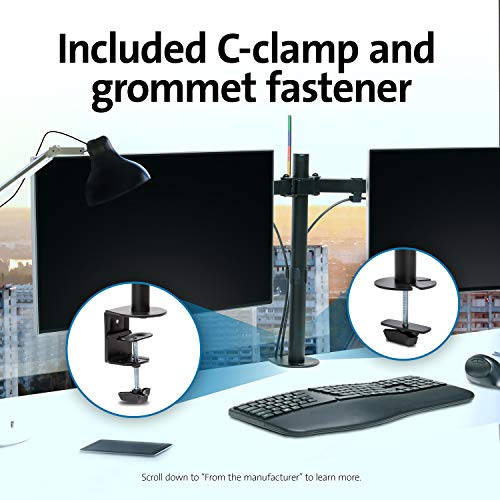 Kensington SmartFit Ergo Dual Extended Monitor Arm - Mounting kit - for 2 monitors (adjustable arm) - metal - black - screen size: up to 32" - desktop, C-clamp, grommet, desk-mountable
