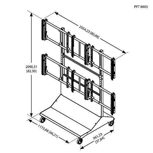 7388050 Universal fine tune 2x2 video wall trolley - for 45"-60" displays