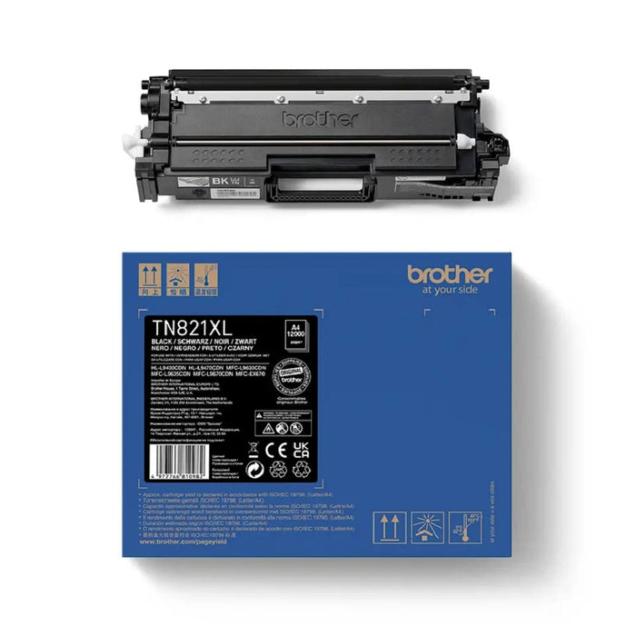 Brother High Capacity Black Toner Cartridge 12K pages - TN821XLBK