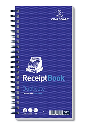 Best Value Challenge 280 x 141 mm Duplicate Receipt Book, Carbonless, 200 Pages, Set of 1