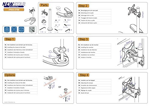 NewStar Tilt/Turn/Rotate Desk Stand for 10-30" Monitor Screen, Height Adjustable - Black - Stand for LCD display - black - screen size: 10"-30" - desktop
