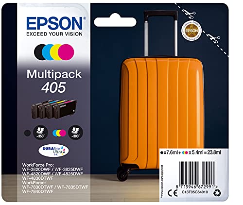 Epson 405 Multipack - 4-pack - black, yellow, cyan, magenta - original - blister with RF/acoustic alarm - ink cartridge - for WorkForce WF-7830, 7835, 7840, WorkForce Pro WF-3820, 3825, 4820, 4825, 4830