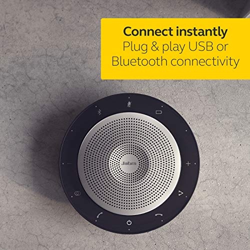 Jabra Speak 750 Mono Bluetooth 4.2 Wireless and USB Conference Microsoft Teams Certified Desktop Speakerphone with Jabra Link 370 USB Adapter