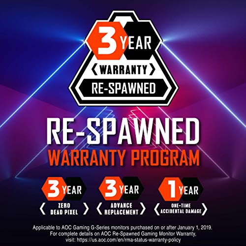 AOC Gaming G2460PF - LED monitor - 24" - 1920 x 1080 Full HD (1080p) @ 144 Hz - TN - 350 cd/m - 1000:1 - 1 ms - HDMI, DVI-D, VGA, DisplayPort - speakers - black - with Re-Spawned 3 Year Advance Replacement and Zero Dead Pixel Guarantee / 1 Year One-Time Accident Damage Exchange