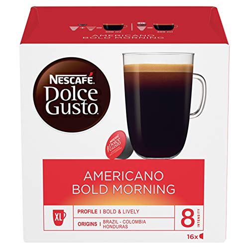Best Value NESCAF Dolce Gusto Americano Bold Morning Coffee Pods, 16 Capsules (48 Servings, Pack of 3, Total 48 Capsules)