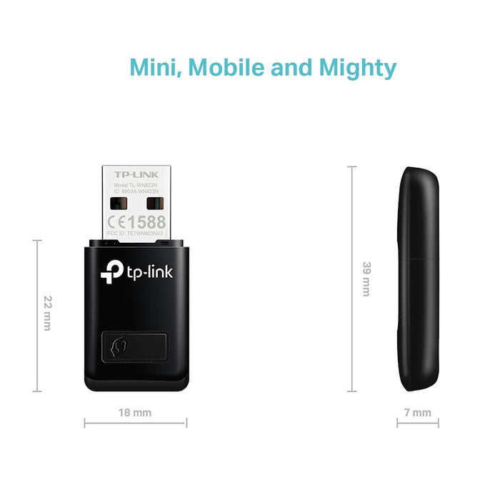 Best Value TP-Link TL-WN823N Wi-Fi Dongle, 300 Mbps Mini Wireless Network USB Wi-Fi Adapter for PC Desktop Laptop(Supports Windows XP/7/8/8.1/10, OS X (10.9-10.13) and Linux, WPS, Soft AP, USB 2.0)