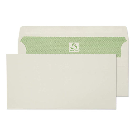 Best Value Blake Purely Environmental DL 110 x 220 mm 90 gsm Flora Recycled Wallet Self Seal Envelopes (RE3258) Natural White - Pack of 500