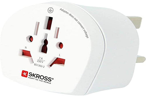 SKross Travel Adapter World-to-UK Earthed
