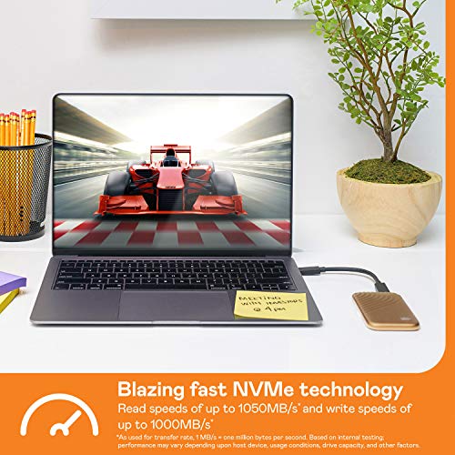 WD My Passport WDBAGF0020BGD - Solid state drive - encrypted - 2 TB - external (portable) - USB 3.2 Gen 2 (USB-C connector) - 256-bit AES - gold