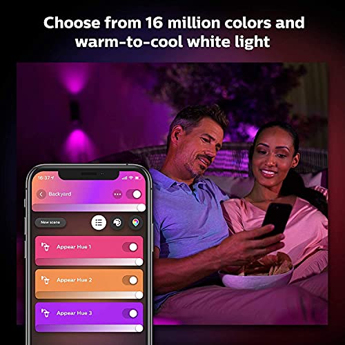 Philips Hue White and Color Ambiance Appear - Wall lamp - LED - 2 sockets - 8 W (equivalent 49 W) - 16 million colours - 2000-6500 K - black