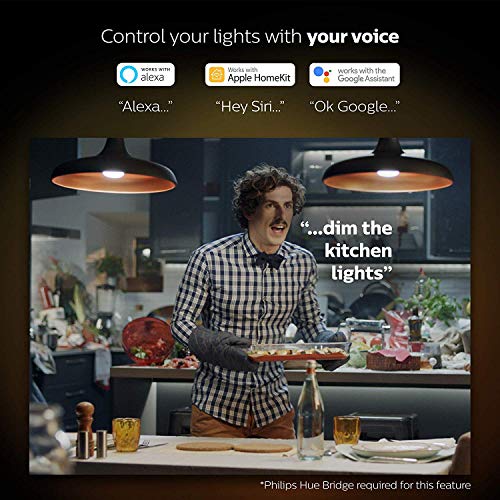 Philips Hue White Starter Kit - Wireless lighting set - LED light bulb x 2 - E27 - 9.5 W (equivalent 75 W) - class F - soft white light - 2700 K - white