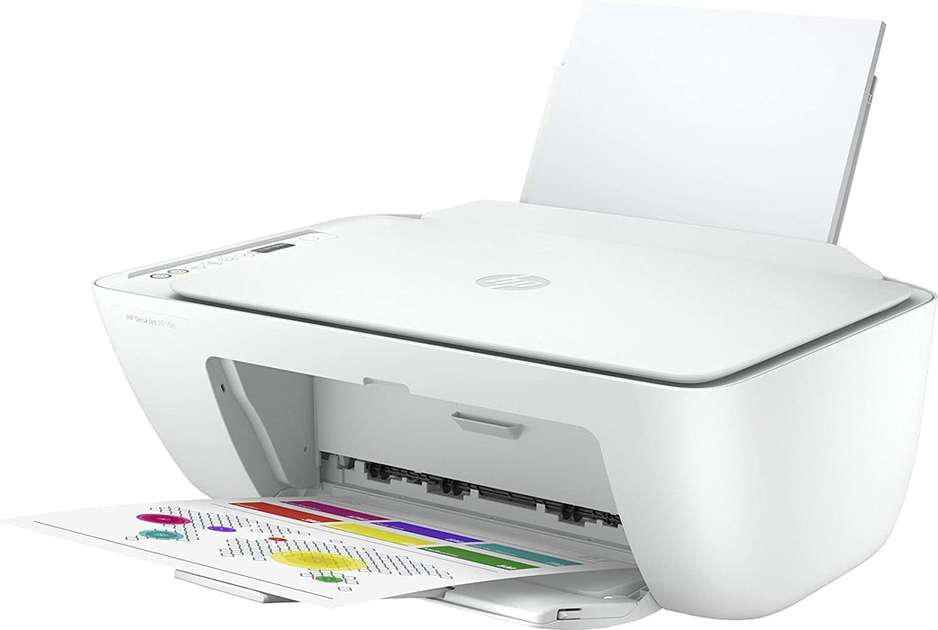 HP Deskjet 2710e All-in-One - Multifunction printer - colour - ink-jet - 216 x 297 mm (original) - A4/Legal (media) - up to 6 ppm (copying) - up to 7.5 ppm (printing) - 60 sheets - USB 2.0, Bluetooth, Wi-Fi(n) - white - HP Instant Ink eligible