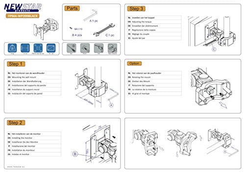 NewStar Monitor Mount for mounting on poles (diameter 35-60 mm) for single 10"-30" Screen - Black - Mounting component (pole mount) for LCD display - black - screen size: 10"-30"
