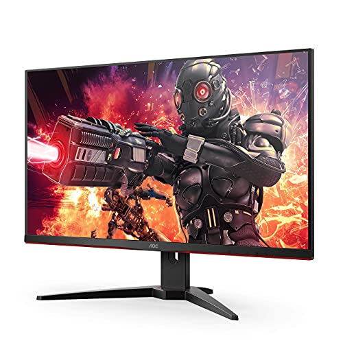 AOC Gaming U28G2AE/BK - LED monitor - 28" - 3840 x 2160 4K @ 60 Hz - IPS - 300 cd/m - 1000:1 - 1 ms - HDMI, DisplayPort - speakers - black, red