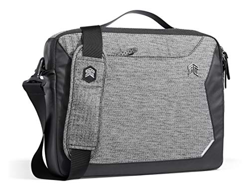 STM Myth 15 Inch Laptop Briefcase Granite Black Scratch Resistant Water Resistant Slingtech Cable Ready Luggage Pass Through Comfort Carry Technology