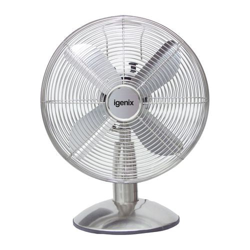igenix Desk Fan DF1250 40 W 12 inch Silver 3 Speed Settings 59 x 39 x 56 cm