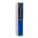 Phoenix PL Series 1 Column 2 Door Personal Locker Grey Body Blue Doors with Electronic Locks PL1230GBE