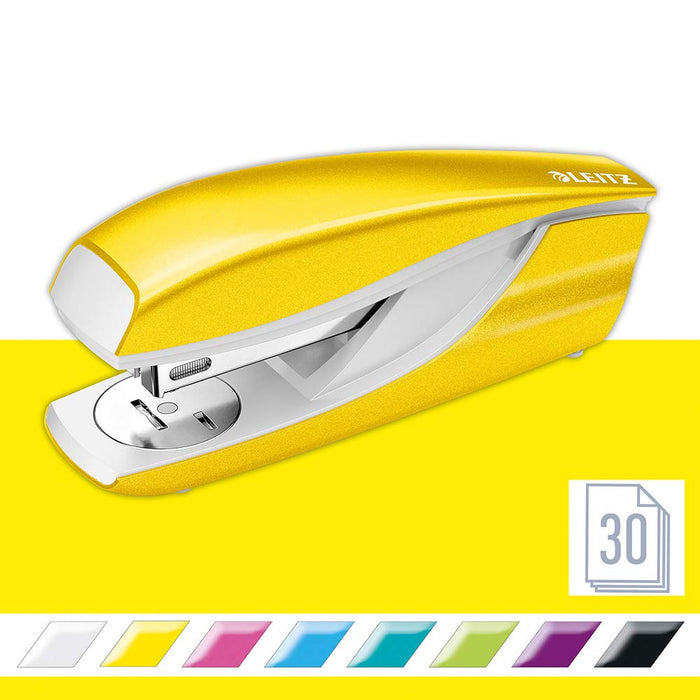 Best Value Leitz Stapler, 30 Sheet Capacity, Ergonomic Metal Body, Includes Staples, WOW Range, 55021001 - Yellow