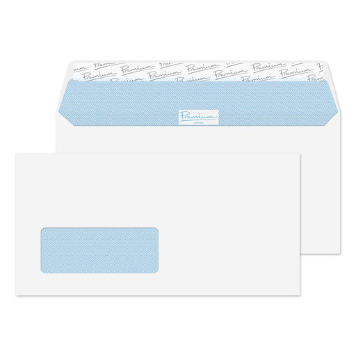Best Value Blake Premium Office DL 110  220 mm 120 gsm Peel & Seal Wallet Window Envelopes (32216) Ultra White Wove - Pack of 500