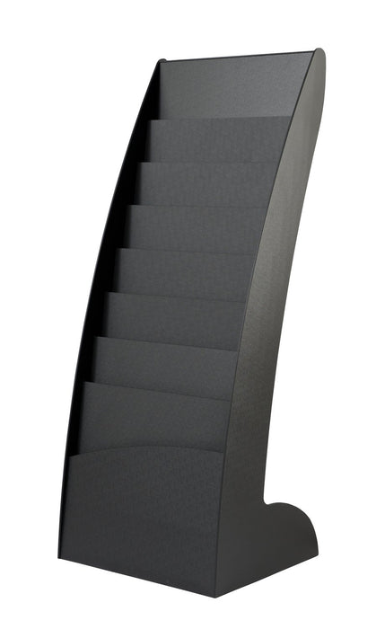 Best Value Fast Paper Literature Display Holder Curved 8x20mm Compartments 5.9Kg W443xD350xH1083mm Black Ref 285.01