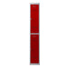 Phoenix PL Series 1 Column 2 Door Personal Locker Grey Body Red Doors with Key Locks PL1230GRK