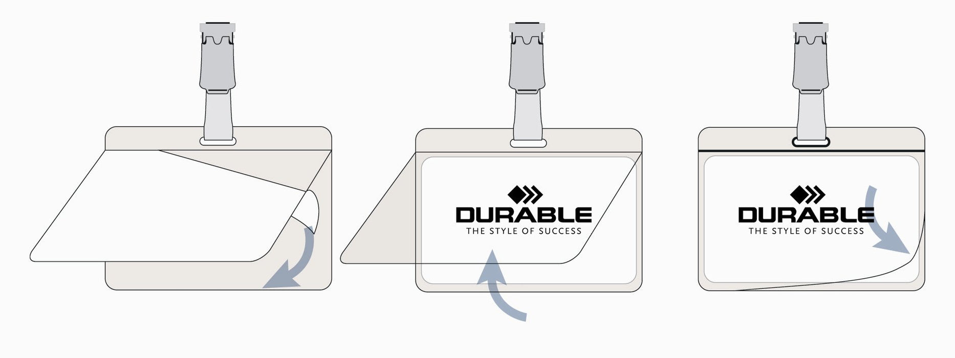 Best Value Durable Self Laminating Name Badge 54 x 90mm - Transparent (Pack of 25)