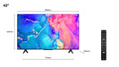 TCL 43C635K - 43" Diagonal Class (43" viewable) - C63K Series LED-backlit LCD TV - QLED - Smart TV - Android TV - 4K UHD (2160p) 3840 x 2160 - HDR - Quantum Dot
