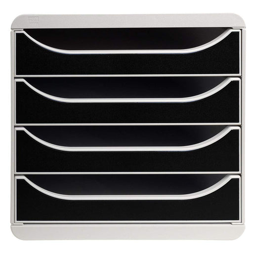 Best Value Exacompta Big-Box Office, 4 Drawers - Light Grey/Black