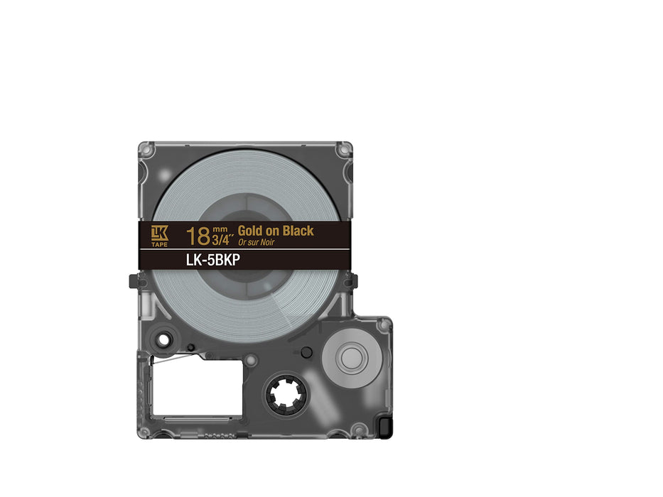 Epson LK-5BKP Gold on Metallic Black Tape Cartridge 18mm - C53S672095